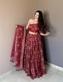 KR 113 One Shoulder Blouse Party Wear Lehenga Choli