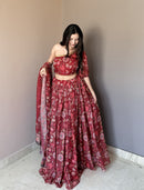 KR 113 One Shoulder Blouse Party Wear Lehenga Choli