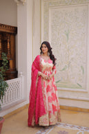 KA 1242 Embroidery Party Wear Russian Silk Anarkali Gown