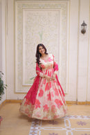 KA 1242 Embroidery Party Wear Russian Silk Anarkali Gown