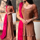 Sanskriti 8982 Embroidery Sequins Crepe Silk Kurti Sarara