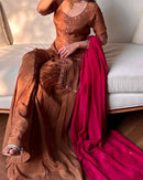 Sanskriti 8982 Embroidery Sequins Crepe Silk Kurti Sarara