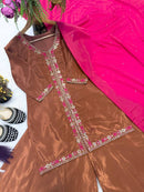 Sanskriti 8982 Embroidery Sequins Crepe Silk Kurti Sarara