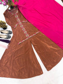 Sanskriti 8982 Embroidery Sequins Crepe Silk Kurti Sarara