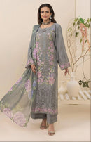 Alif Fashion  A 174 Party Wear Pure  Cotton  With Heavy Embroidery Work Pakistani Suit