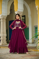LW 9271 Flair Party Wear Blooming Anarkali Gown