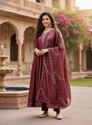 JJ 1016 B Embroidered Ethnic Wear Women’s Vichitra Silk Kurta
