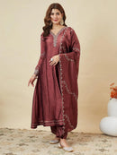 JJ 1016 B Embroidered Ethnic Wear Women’s Vichitra Silk Kurta