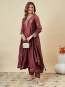 JJ 1016 B Embroidered Ethnic Wear Women’s Vichitra Silk Kurta