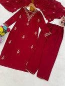 JJ 1015 Embroidered Vichitra Silk Kurta Pant