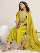 JJ 1012 Embroidered Rayon Slub Kurta Pant