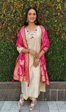 KR 357 Hand Work Ethnic Wear Roman Silk Kurti