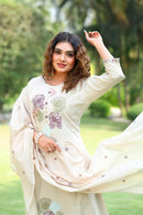 KR 401 Thread Embroidery Ethnic Wear Cotton Kurti
