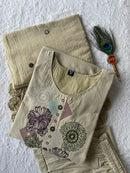 KR 401 Thread Embroidery Ethnic Wear Cotton Kurti