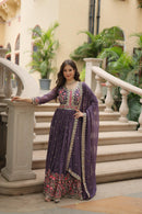 LW 9198 Sequins Embroidered Georgette Sharara Suit
