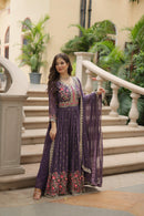 LW 9198 Sequins Embroidered Georgette Sharara Suit