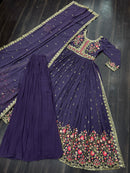 LW 9198 Sequins Embroidered Georgette Sharara Suit