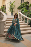 LW 9190 Sequins Embroidered Georgette Sharara Suit