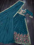 LW 9190 Sequins Embroidered Georgette Sharara Suit