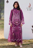 Alif Fashion  A 218 Premium Cotton  With Heavy Embroidery Work Pakistani Suit