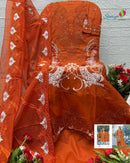 Saniya Trendz 27002 Desginer Cotton With Chikankari Embroidered Work  Suit