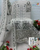 Saniya Trendz 27003 Desginer Cotton With Chikankari Embroidered Work  Suit