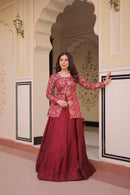 LW 7129 A Premium Pure Simmer Vichitra Readymade Lehenga