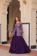 LW 7129 B Premium Pure Simmer Vichitra Readymade Lehenga