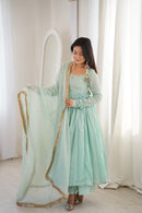 ZF 5020 Treditional Blue Elegant Designer Anarkali Gown