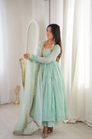 ZF 5020 Treditional Blue Elegant Designer Anarkali Gown