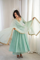 ZF 5020 Treditional Blue Elegant Designer Anarkali Gown