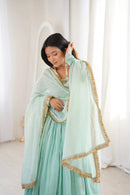 ZF 5020 Treditional Blue Elegant Designer Anarkali Gown