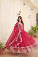 Lw 9179 C Faux Blooming Rich Sequins Embroidered Work Gown