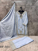 Hoor Tex Hf 551 C  Designer Heavy Chinon Work Pakistani Suit