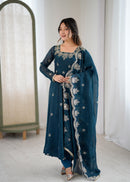 ZF 5011 C Elegant Embroidered Sequence Work Designer Anarkali Suit