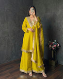 KR 1012 A Designer Simmer Silk Mirror Work Suit
