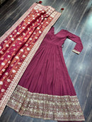 LW 9184 Faux Georgette With Rich Sequins Embroidered Work Gown
