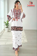 Aasha Designer 1192 C Pure Reyon With Heavy Self Embrodery Work Pakistani Suit