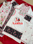 Aasha Designer 1192 C Pure Reyon With Heavy Self Embrodery Work Pakistani Suit
