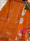 Mehboob Tex  1716 B Pure Cotton With Heavy Self Embrodery Work Pakistani Suit