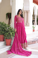 Lw 9282 Faux Georgette With Rich Sequins & Zari Embroidered Work Gown