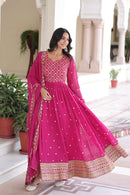 Lw 9282 Faux Georgette With Rich Sequins & Zari Embroidered Work Gown