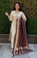 KR 361 Designer Ethnic Wear Maroon Jacquard  Kurti