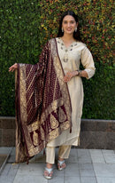 KR 361 Designer Ethnic Wear Maroon Jacquard  Kurti