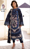 Alif Fashion A 225 Pure  Cotton  With Heavy Embroidery Work  Pakistani Suit