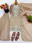 SSR 531 A Pure  Gmy Choo With Embroidery Sequence Work Suit