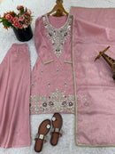 SSR 531 B Pure  Gmy Choo With Embroidery Sequence Work Suit