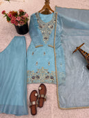 SSR 531 C Pure  Gmy Choo With Embroidery Sequence Work Suit