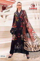 Aasha Designer 1213 A Pure Cotton Printed With Heavy Embroidery Work Pakistani Suit