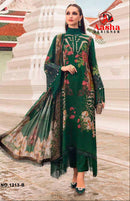 Aasha Designer 1213 B Pure Cotton Printed With Heavy Embroidery Work Pakistani Suit